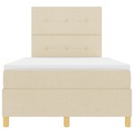 vidaXL Lit à ressort avec matelas et LED Crème 120x200 cm Tissu