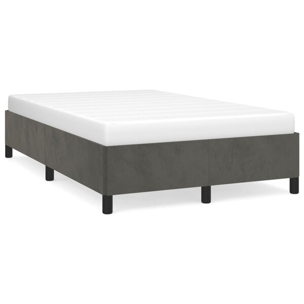 vidaXL Cadre de lit sans matelas gris foncé 120x200 cm velours
