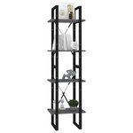 vidaXL Bibliothèque à 4 niveaux gris 40x30x140 cm bois d'ingénierie