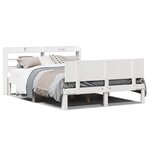 vidaXL Cadre de lit avec tête de lit sans matelas blanc 150x200 cm