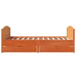 vidaXL Cadre de lit sans matelas cire marron 150x200cm bois pin massif