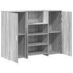 vidaXL Bureau de réception sonoma gris 135x50x103 5 cm bois ingénierie