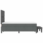 vidaXL Lit à ressorts avec matelas et banc gris foncé 120x200 cm en tissu