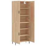 vidaXL Buffet haut Chêne sonoma 69 5x34x180 cm Bois d'ingénierie