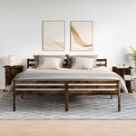 vidaXL Tables de chevet 2Pièces chêne fumé 46 5x29x61cm bois d’ingénierie