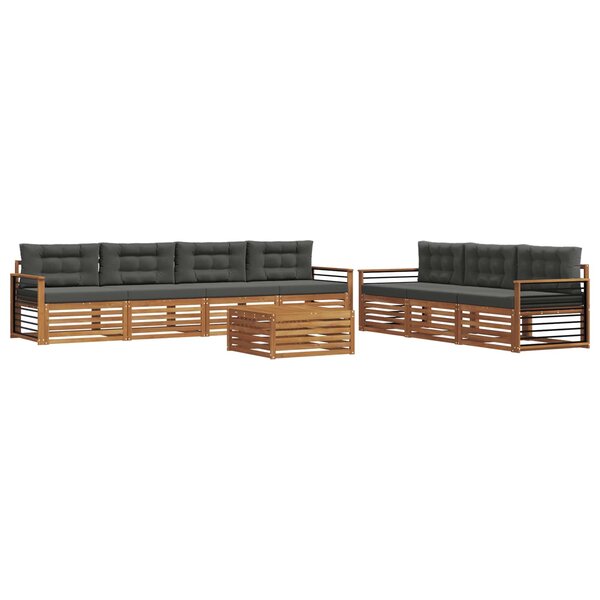 vidaXL Ensemble de canapés d'extérieur 8 pc Naturel et Anthracite