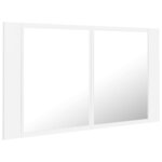 vidaXL Armoire salle de bain à miroir LED Blanc 80x12x45 cm Acrylique