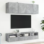 vidaXL Meuble TV mural gris béton 40x30x30 cm bois d'ingénierie