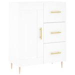 vidaXL Buffet haut Blanc 69 5x34x180 cm Bois d'ingénierie