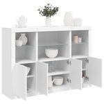 vidaXL Buffets avec lumières LED 3 Pièces blanc bois d'ingénierie