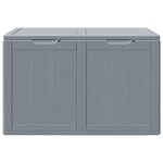 vidaXL Boîte de rangement de jardin 180 L Gris PP aspect bois