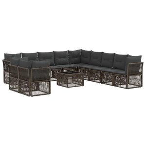 vidaXL Ensemble de canapé de jardin 12 pc Gris polyrotin