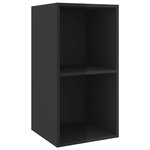 Vidaxl meubles tv muraux 4 pièces noir brillant aggloméré