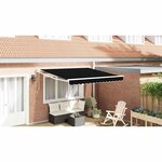 vidaXL Auvent Rétractable Noir 350 x 250 cm tissu