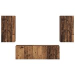 vidaXL Ensemble de meuble TV mural 4 Pièces Bois ancien Bois d'ingénierie