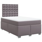 vidaXL Sommier à lattes de lit avec matelas Gris 120x200 cm Similicuir