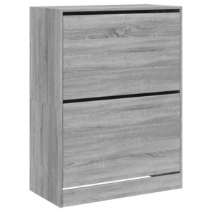 vidaXL Armoire à chaussures 2 tiroirs rabattables sonoma gris