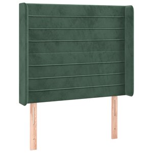 vidaXL Tête de lit avec oreilles Vert foncé 93x16x118/128 cm Velours