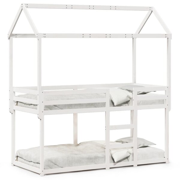 vidaXL Lit superposé sans matelas blanc 80x200 cm bois de pin massif