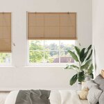 vidaXL Stores et Occultants avec des rideaux Marron Clair Bambou