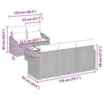 vidaXL Ensemble de Canapés avec coussin 6 Pièces Gris clair polyrotin