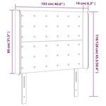 vidaXL Tête de lit à LED Marron foncé 103x16x118/128 cm Tissu