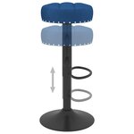 vidaXL Tabourets de bar lot de 2 bleu velours