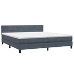 vidaXL Sommier à lattes de lit et matelas gris foncé 180x210cm velours
