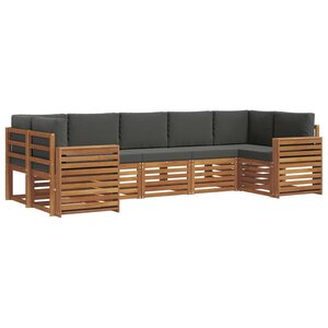 vidaXL Ensemble de canapé d'angle 7 Pièces Naturel et Anthracite