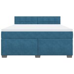 vidaXL Sommier à lattes de lit et matelas bleu 180x200 cm velours