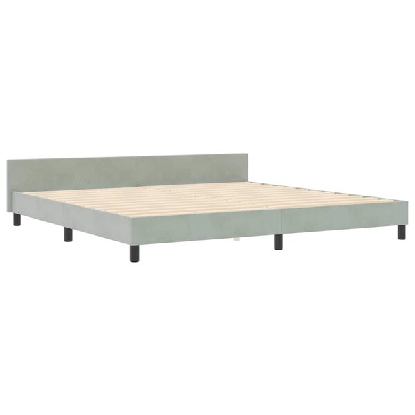 vidaXL Cadre de lit avec tête de lit Gris clair 200 x 200 cm Velours