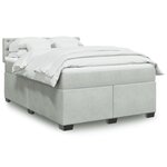 vidaXL Sommier à lattes de lit et matelas Gris clair 140x200cm Velours
