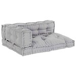 vidaXL Coussin de canapé sur palette Gris tissu