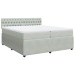 vidaXL Sommier à lattes de lit et matelas Gris clair 200x200cm Velours