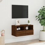 vidaXL Meuble TV mural chêne marron 60x30x30 cm bois d'ingénierie