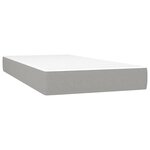 vidaXL Sommier à lattes de lit matelas LED Gris clair 100x200 cm Tissu