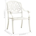 vidaXL Ensemble de bistro 5 Pièces Aluminium coulé Blanc