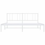 vidaXL Cadre de lit métal avec tête de lit blanc 193x203 cm