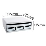 Exacompta Set de tiroirs de bureau Toolbox 4 tiroirs Gris clair