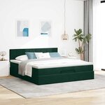 VidaXL Cadre de lit ottoman avec matelas vert foncé 180x200 cm velours