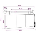 vidaXL Tête de lit suspendue Avec lumière LED Blanc Tissu