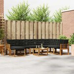 vidaXL Ensemble de canapés d'extérieur 9 Pièces Naturel et Noir