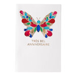 Carte anniversaire papillon et strass - draeger paris