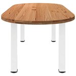 vidaXL Table à manger 220x100x74 cm bois de chêne massif ovale