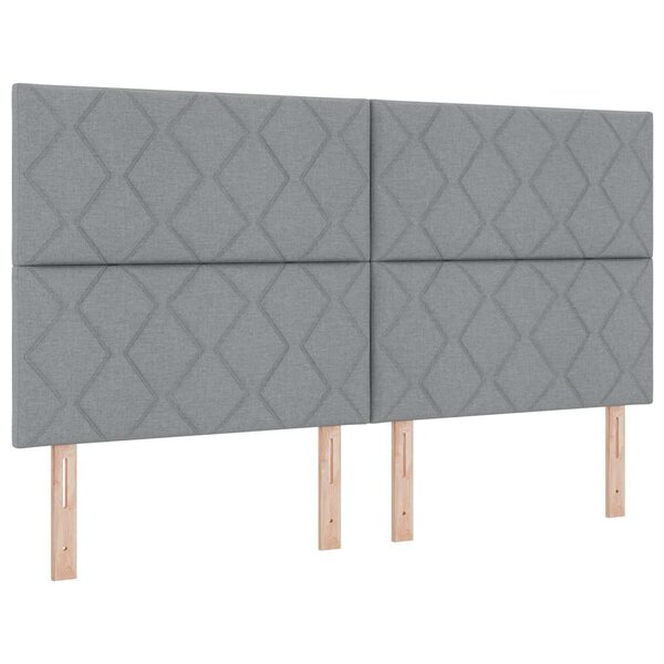 vidaXL Tête de lit avec des lumières à LED Gris clair 180 cm tissu