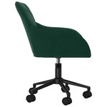 vidaXL Chaise pivotante de bureau Vert foncé Velours