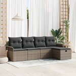 vidaXL Ensemble de canapé de jardin 5 Pièces Gris 251 x 117 x 85 cm