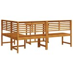 vidaXL Ensemble de banc de jardin 3 Pièces Marron Bois d'acacia massif