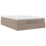 VidaXL Cadre de lit ottoman et matelas cappuccino 140x190cm similicuir