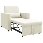 vidaXL Canapé Lit Simple avec des roues Crème 90 x 165 x 87 cm Velours